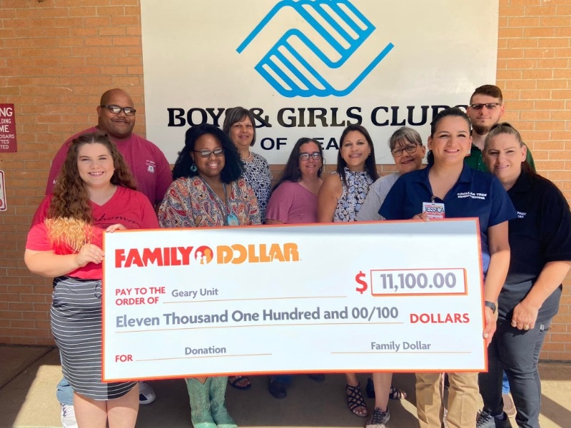 Geary Schools Geary Boys and Girls Club Awarded Family Dollar Donation